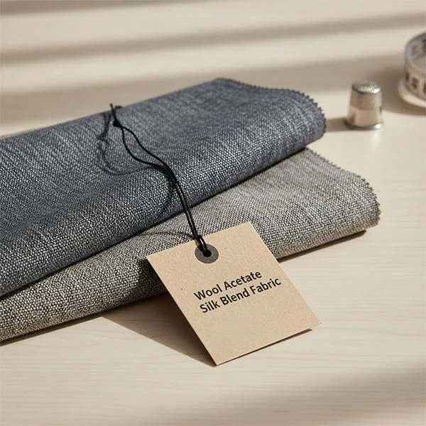 Tkanina z domieszką jedwabiu i octanu wełny